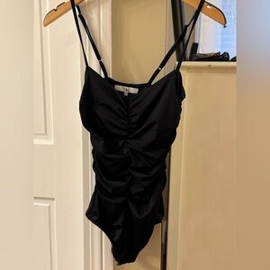 Tibi Black Ruched Bodysuit